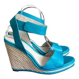 Elie Tahari Turquoise Ankle Strap Sandals